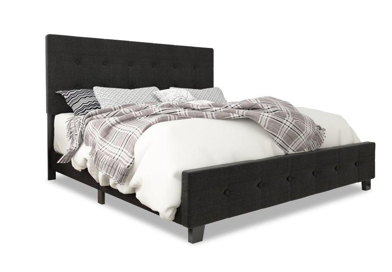 Page King Bed - Charcoal - Contemporary style Bed in Charcoal Medium Density Fibreboard (MDF)