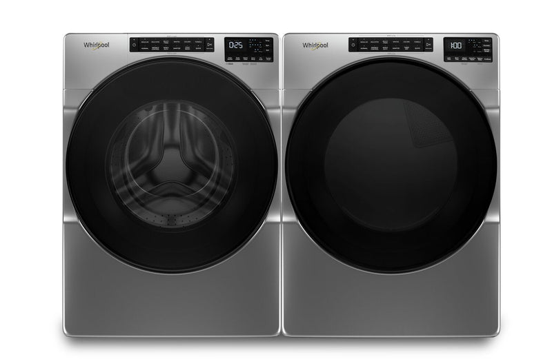 Whirlpool 5.8 Cu. Ft. Front-Load Washer and 7.4 Cu. Ft. Electric Dryer - Chrome Shadow