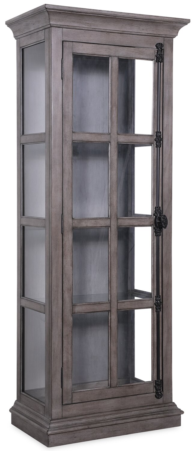 Scarlett Curio Cabinet – Grey - Contemporary style Curio Cabinet in Antique Grey Asian Hardwood, Glass
