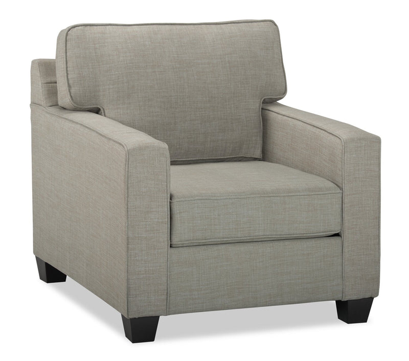 Ballenas Linen-Look Fabric Chair - Light Grey
