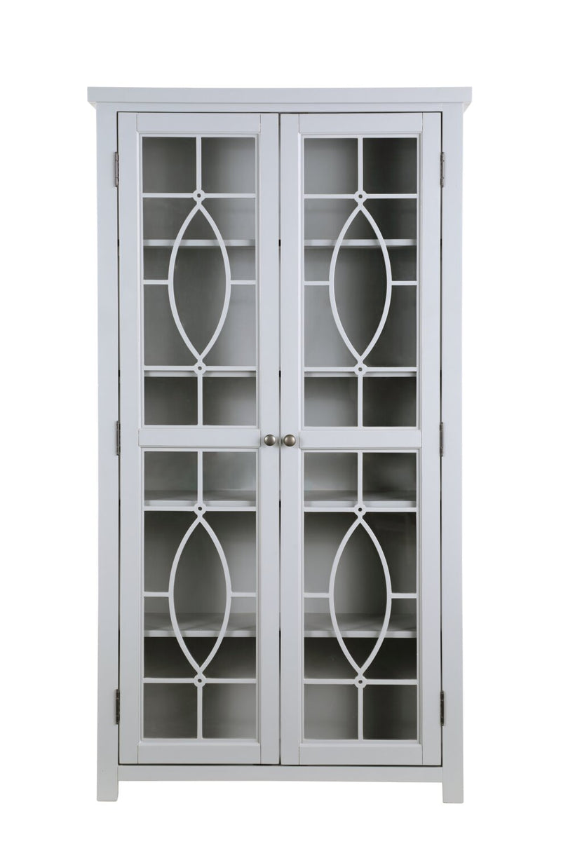Athena Curio Cabinet - Grey - Traditional style Accent Cabinet in Grey Medium Density Fibreboard (MDF)