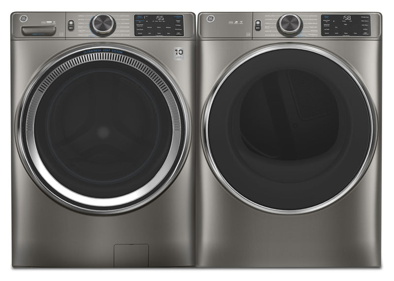 GE 5.5 Cu. Ft. Front-Load Washer and 7.8 Cu. Ft. Electric Dryer with Built-In Wi-Fi