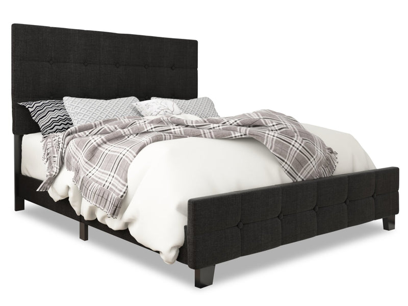 Page Queen Bed - Charcoal - Contemporary style Bed in Charcoal Medium Density Fibreboard (MDF)