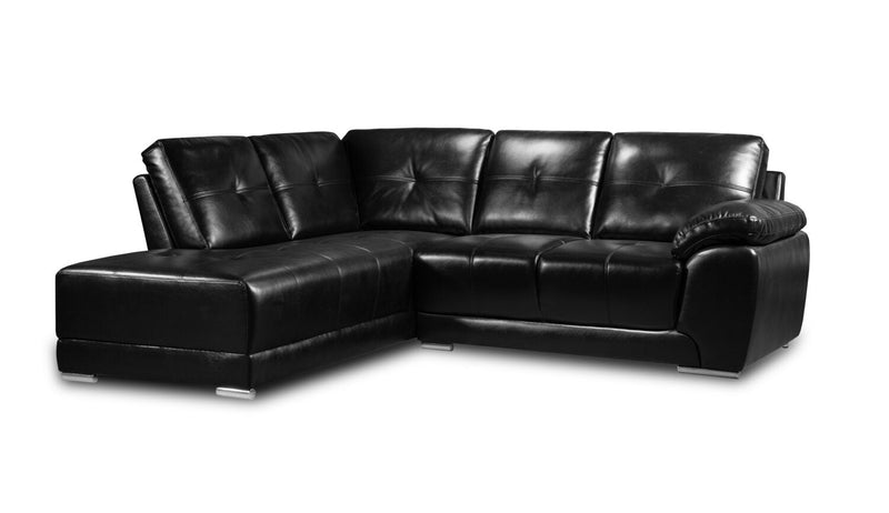 Ramsey 2-Piece Leather-Look Fabric Left-Facing Sectional - Black