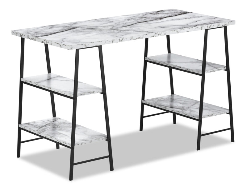 Holcomb Desk - White Marble-Look