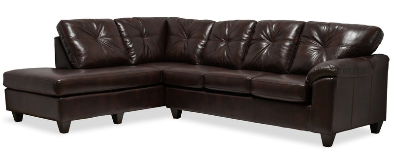 Irene 2-Piece Leath-Aire Left-Facing Sectional - Brown