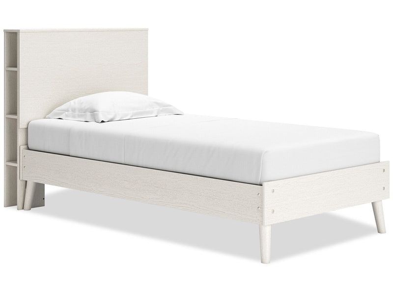Caramat Twin Bookcase Bed - White