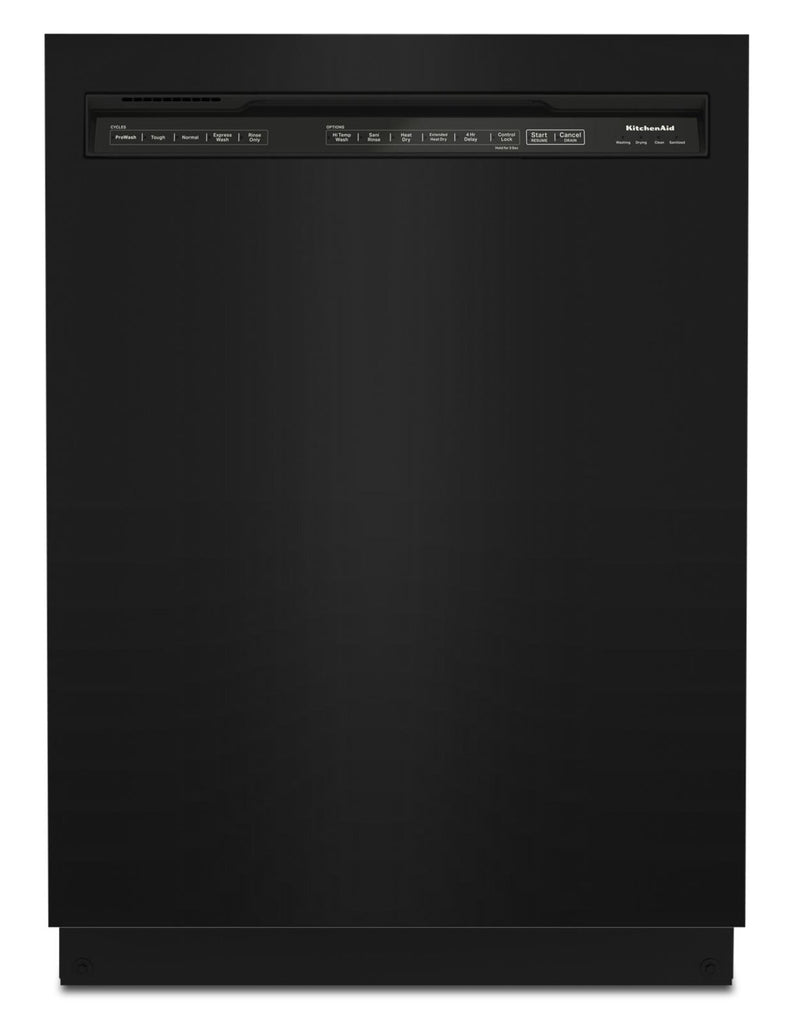 KitchenAid 39 dB Front-Control Dishwasher with Third Level Rack - KDFE204KBL - Dishwasher in Black