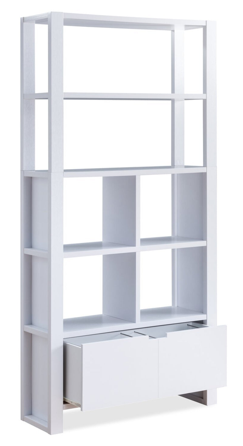 Deniz 75" Bookcase - White
