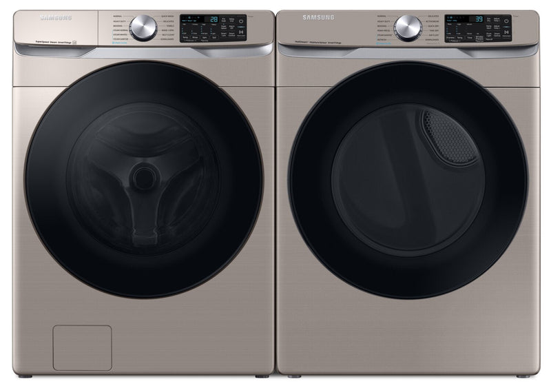Samsung 5.2 Cu. Ft. Front-Load Washer and 7.5 Cu. Ft. Electric Dryer - Champagne - WF45B6300AC/US /DVE45B6305C/AC