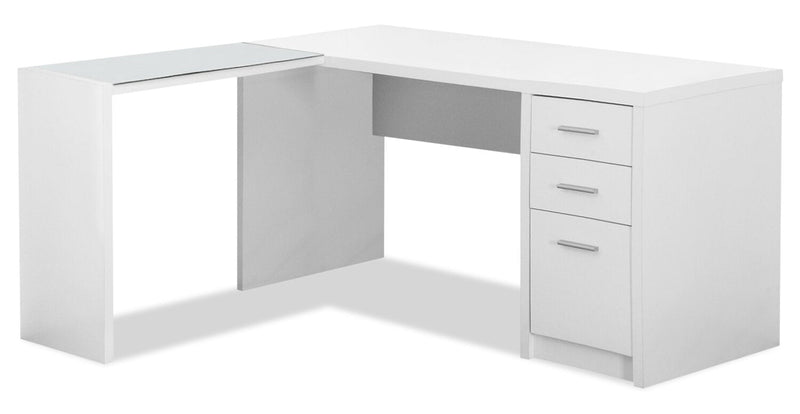 Cayley L-Shaped Desk - White