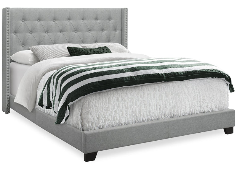 Keystone Linen-Look Queen Bed - Grey