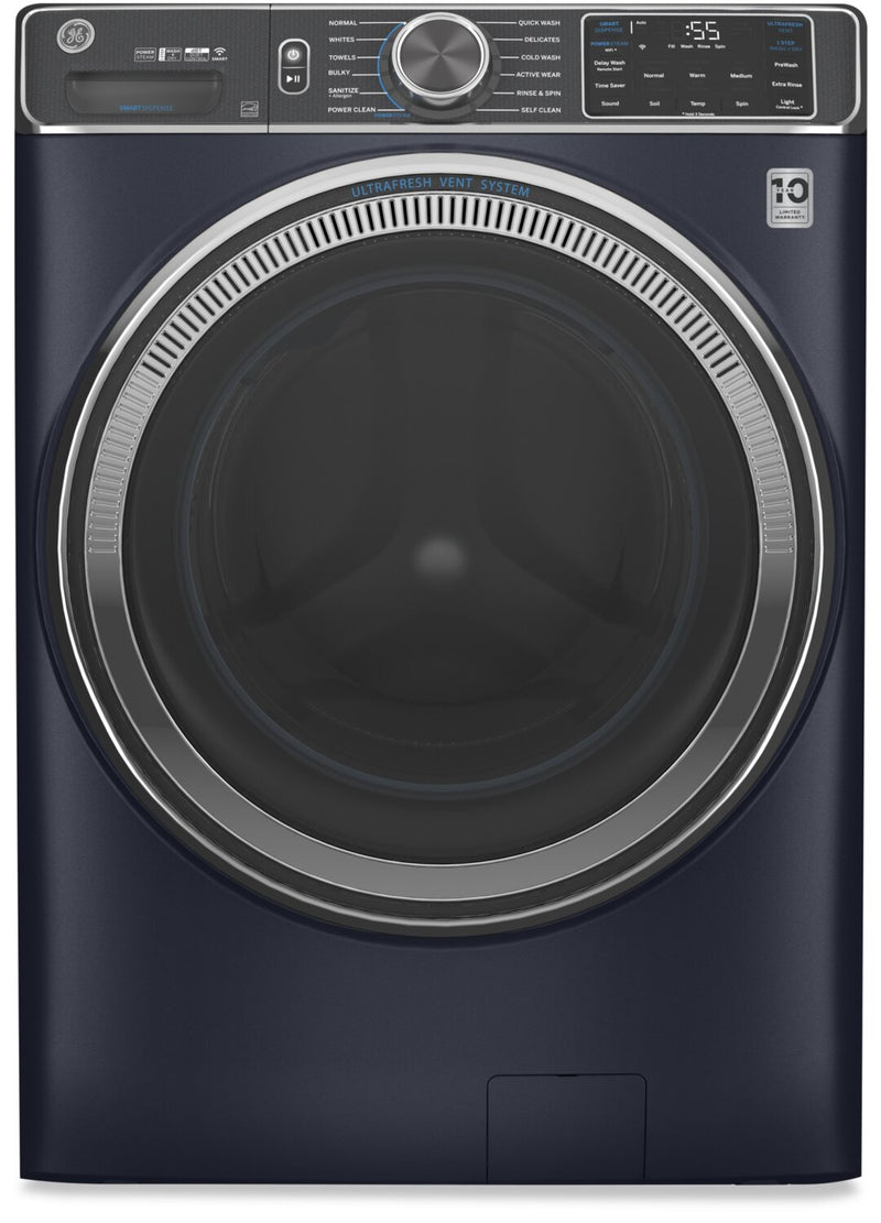 GE 5.8 Cu. Ft. Front-Load Washer with Built-In Wi-Fi - GFW850SPNRS - Washer in Sapphire Blue 