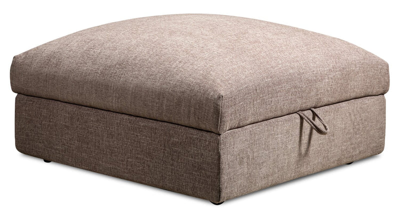 Bassett Chenille Ottoman - Coffee