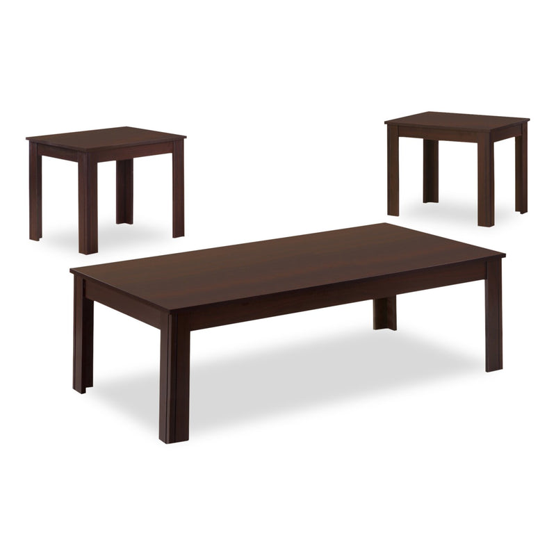 Bloom 3-Piece Coffee and Two End Tables Package - Espresso
