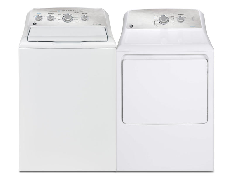 GE 4.9 Cu. Ft. Top-Load Washer and 7.2 Cu. Ft. Electric Dryer with SaniFresh Cycle