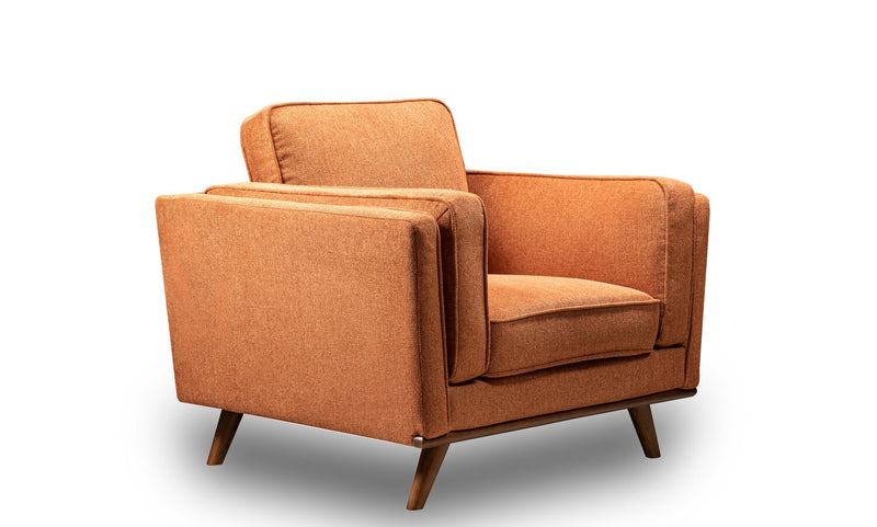 Patrice Linen-Look Chair - Orange