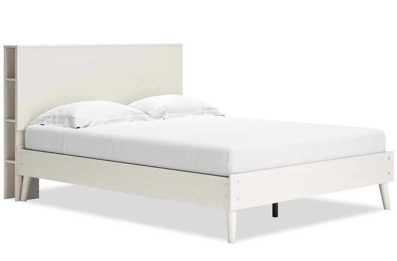 Caramat Queen Bookcase Bed - White