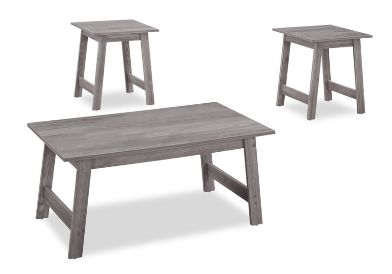 Waddington 3-Piece Coffee and Two End Tables Package - Grey