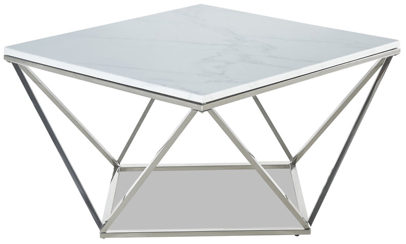 Amanda Coffee Table - Contemporary, Modern style Coffee Table in Carrara Marble Metal