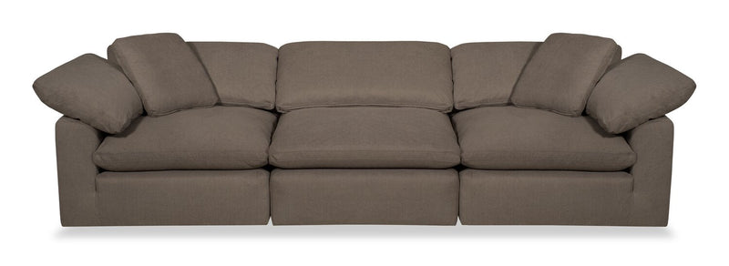 Dalyn Linen-Look Fabric Modular Sofa - Slate