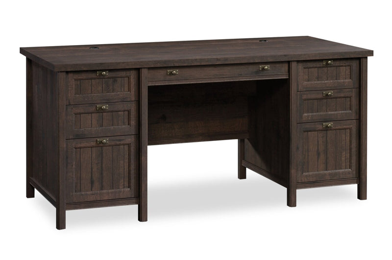 Darrington Executive Desk - Coffee Oak