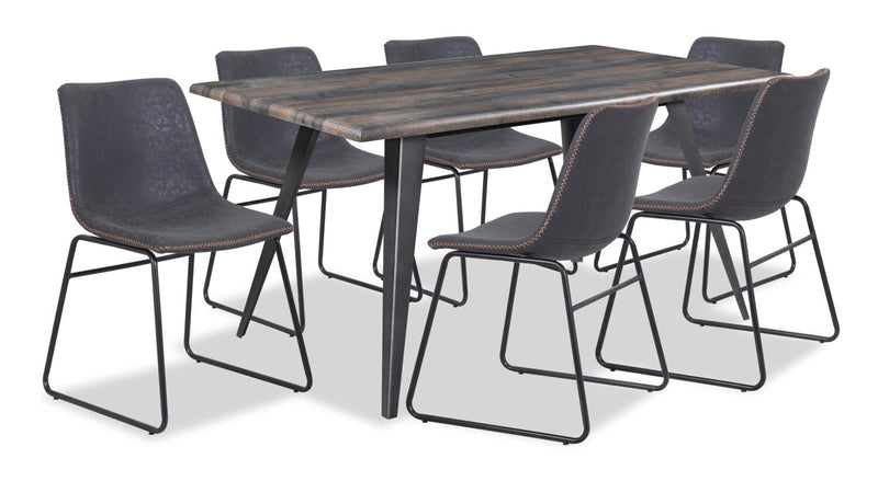 Irving 7-Piece Dining Set with Doiron Chairs - Grey