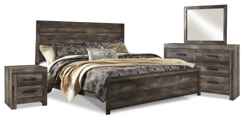 Sawyer 5-Piece King Bedroom Package - Contemporary style Bedroom Package in Rustic grey Medium Density Fibreboard (MDF)