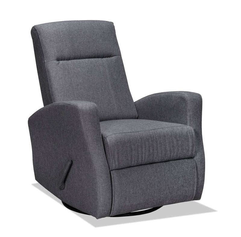 Bard Linen-Look Fabric Swivel Glider Recliner - Grey