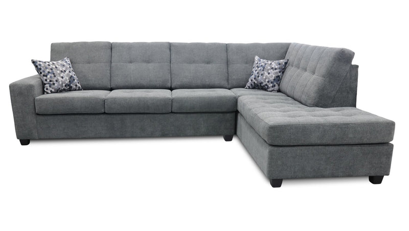 Delta 2-Piece Chenille Right-Facing Sectional - Kirkland Charcoal