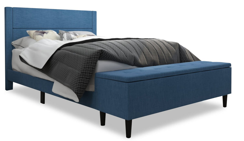 Eden Queen Storage Bed - Navy - Contemporary style Bed in Navy Medium Density Fibreboard (MDF)