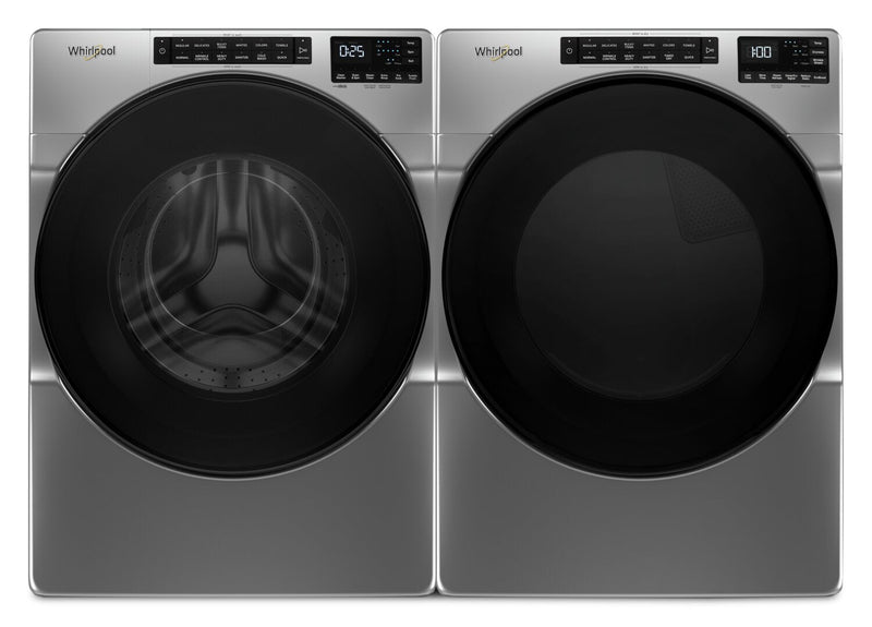 Whirlpool 5.8 Cu. Ft. Front-Load Washer and 7.4 Cu. Ft. Gas Dryer - Chrome Shadow