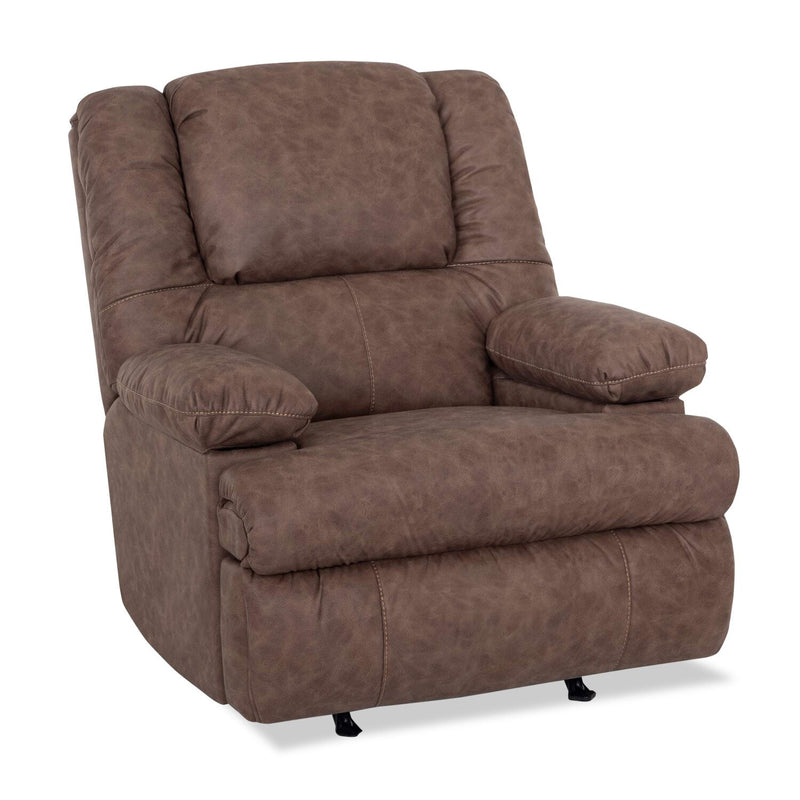 Mackenzie Leather-Look Fabric Power Rocker Recliner - Mocha