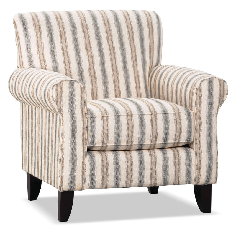 Norden Linen-Look Fabric Accent Chair - Stripe