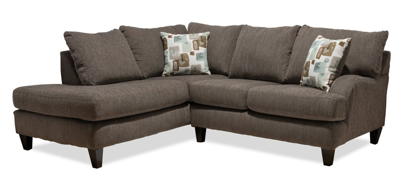 Abby 2-Piece Chenille Left-Facing Sectional - Charcoal