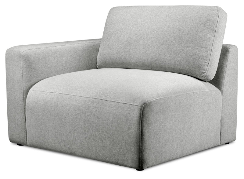 Bassett Chenille Left-Facing Chair - Light Grey