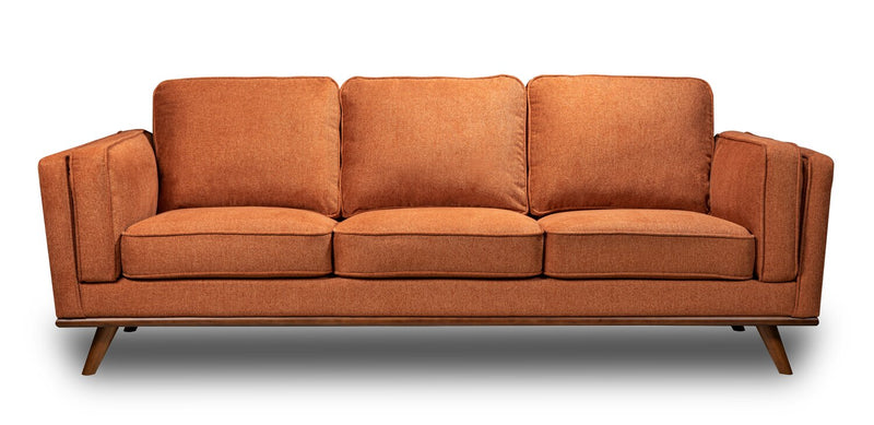 Patrice Linen-Look Sofa - Orange