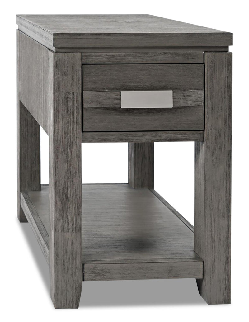Bronx Chairside Table - Grey - Contemporary style End Table in Grey Metal