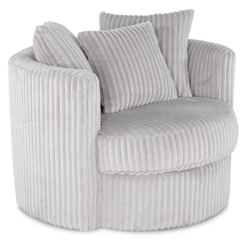 Ellis Chenille Swivel Cuddler Chair - Groove Mist