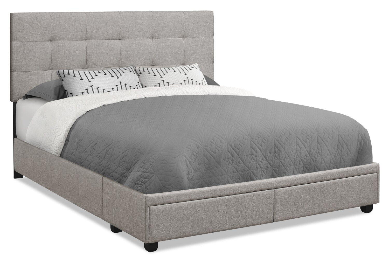 Lamont Queen Bed with Storage - Grey | Furniture.ca