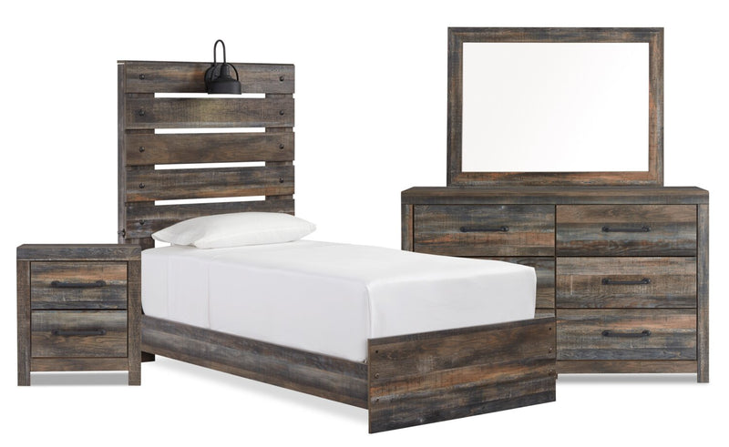 Naylon 6-Piece Twin Bedroom Set - Brown