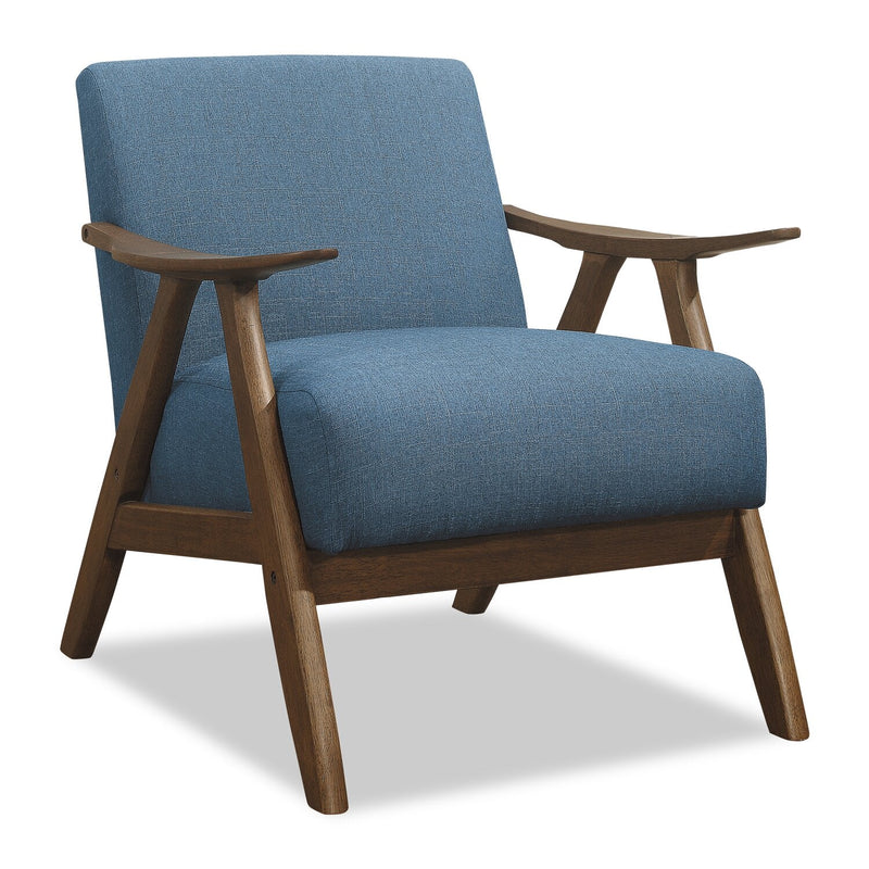 Kentucky Linen-Look Fabric Accent Chair - Blue