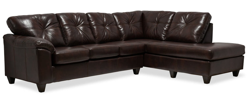 Irene 2-Piece Leath-Aire Right-Facing Sectional - Brown
