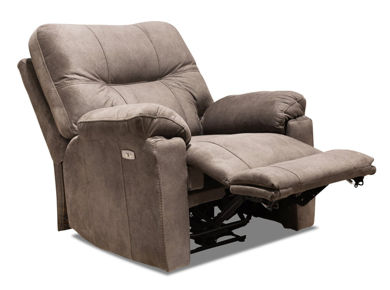 Muncey Polyester Power Recliner - Latte