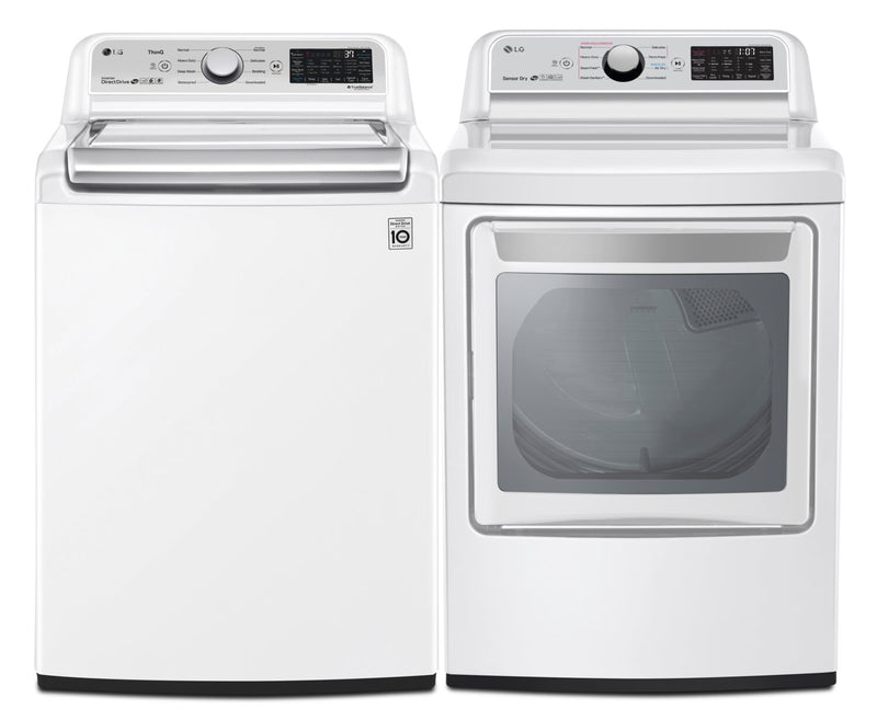 LG Smart 5.6 Cu. Ft. Top-Load Washer and 7.3 Cu.Ft. Electric Dryer