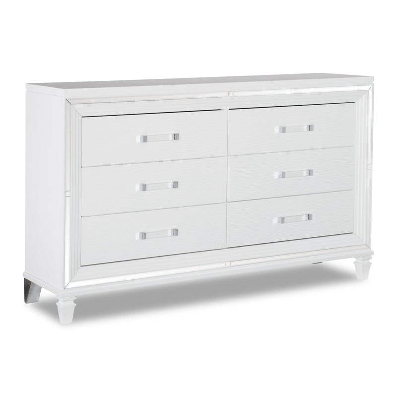 Max Dresser - White - Glam style Dresser in White Asian Hardwood, Medium Density Fibreboard (MDF), Plywood