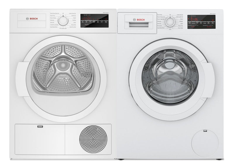 Bosch 300 Series 2.2 Cu. Ft. Front-Load Washer and 4.0 Cu. Ft. Condensation Dryer