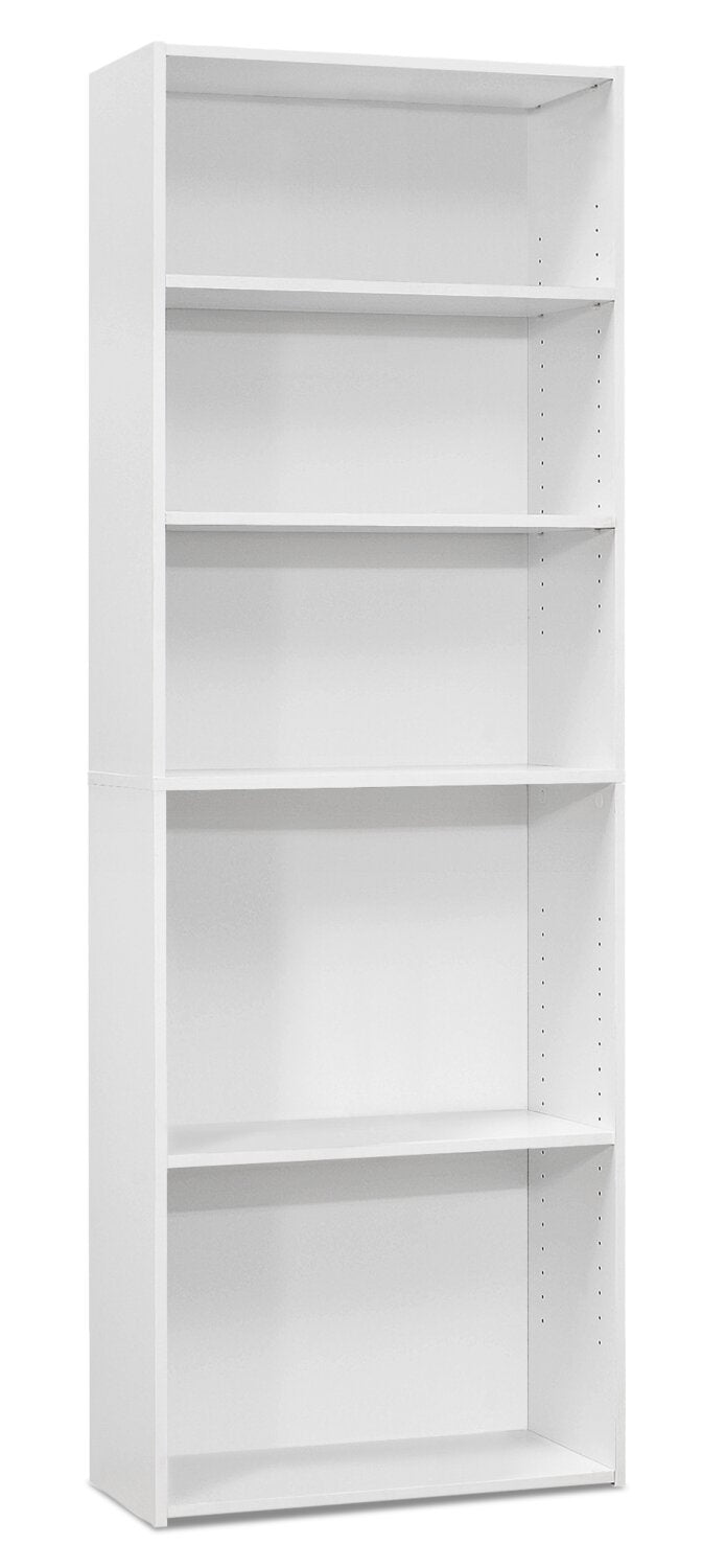 Derby 5-Shelf Bookcase - White