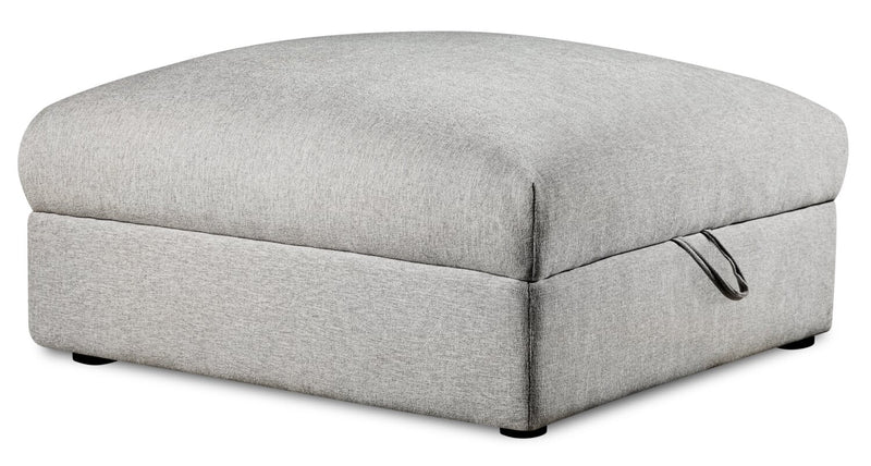 Bassett Chenille Ottoman - Light Grey