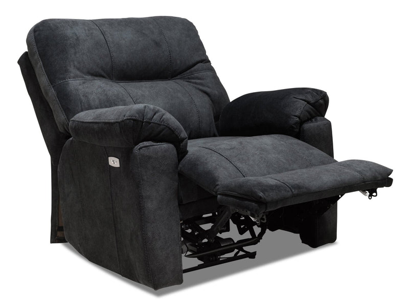 Muncey Polyester Power Recliner - Graphite